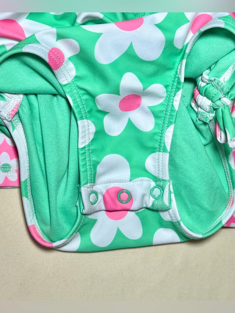 Jumping Beans 4T Floral Long Sleeve Rash Guard Swimsuit UPF 50+ One Piece